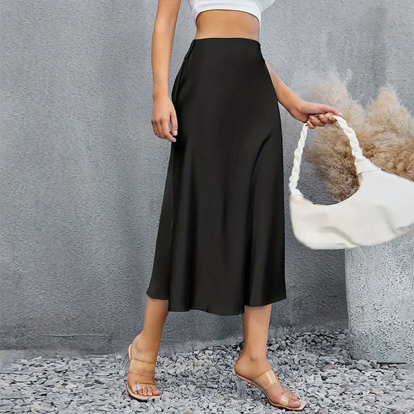 Imani Bodycon Satin Midi Skirt One-piece
