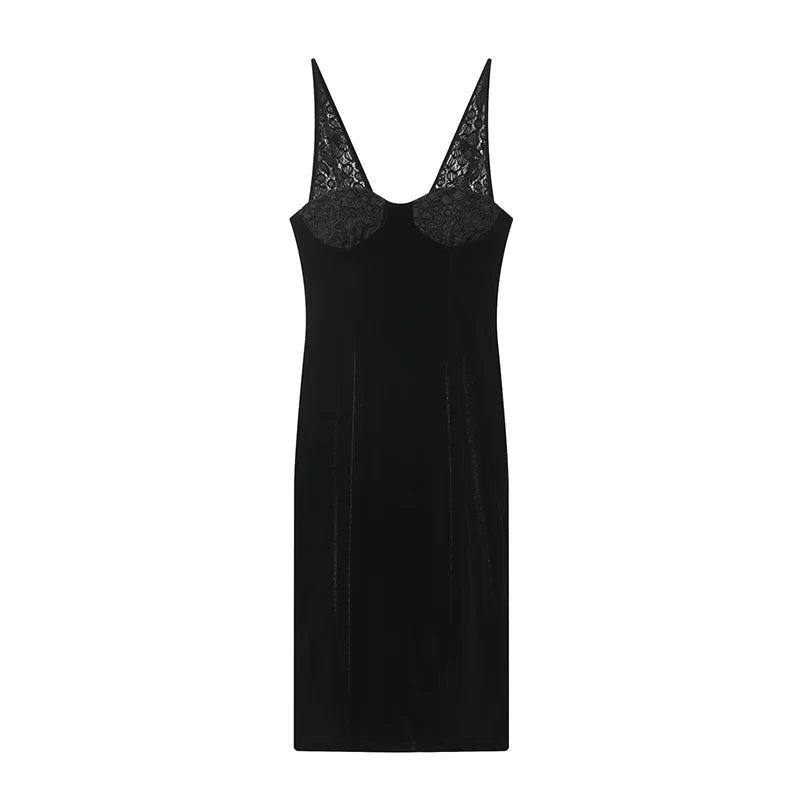 Alina Midnight Lace Sequin Maxi Dress