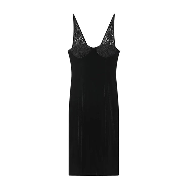 Alina Midnight Lace Sequin Maxi Dress