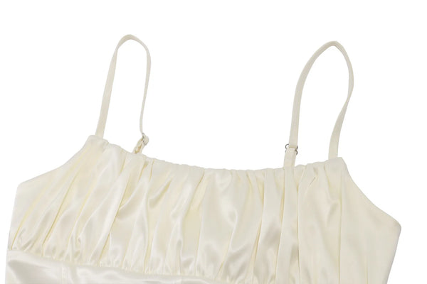 Rosina Satin Ruched Mini Skirt Set Two-piece