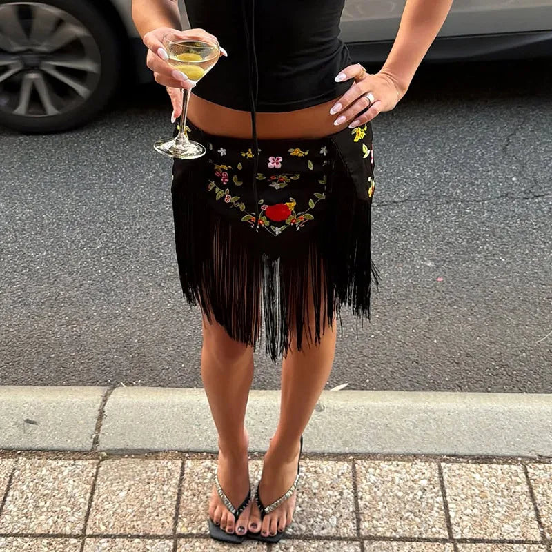 Cressida Floral Fringe Mini Skirt One-piece