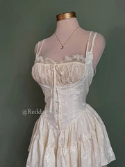 Aria Lace Corset Ruffle Mini Dress One-piece