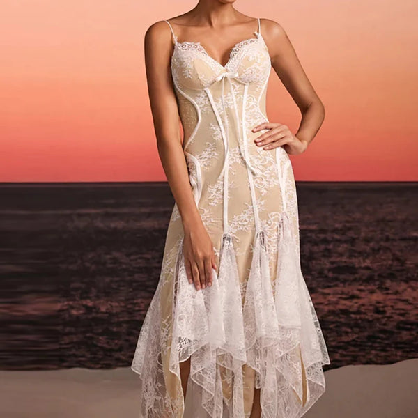 Ivory Sirène Lace Maxi Dress