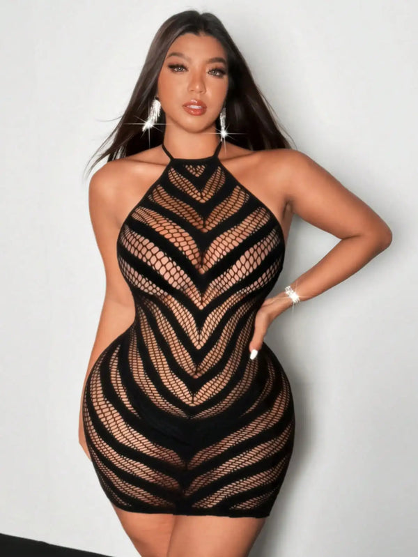 Noir Mirage Fishnet Mesh Lingerie