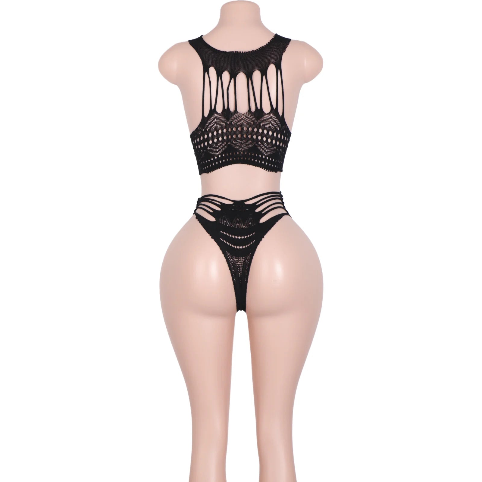 Obsidian Temptation Fishnet Mesh Lingerie Two-piece