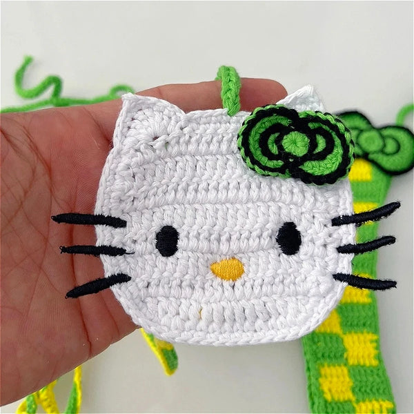 Cute Hello Kitty Ladys Sexy Swimsuit Crochet Bikinis Set Sanrio 2Pcs Womens Swimming Suit Micro Bikini Thongs Bathing Suit Beach