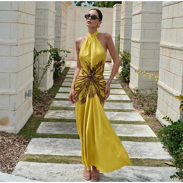 Violette A-Line Satin Maxi Dress