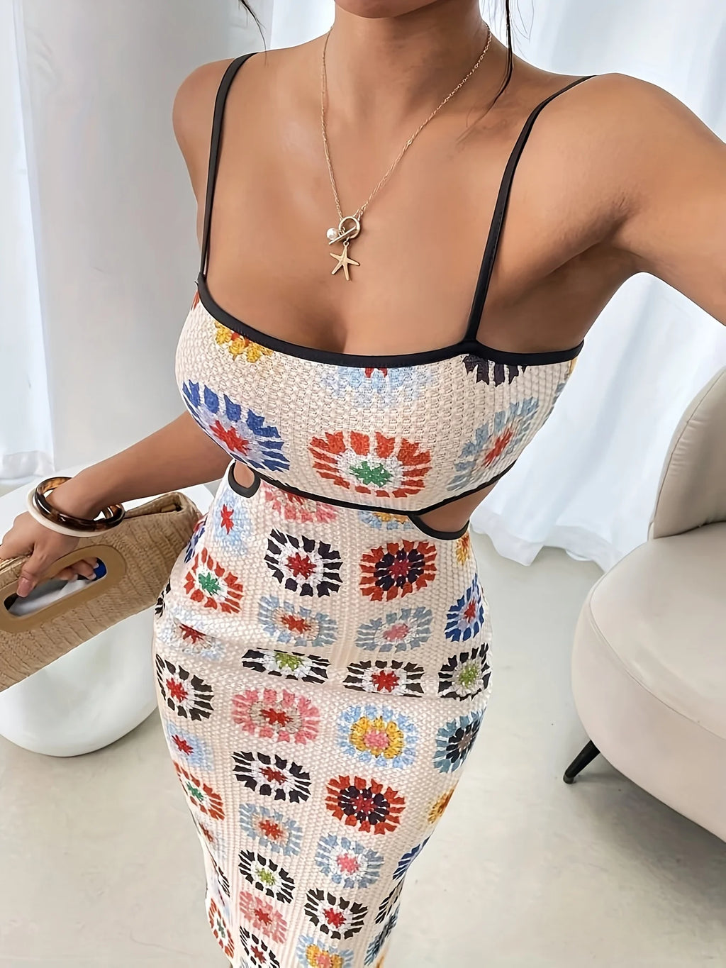 Alessia Floral Strapless Backless Midi Dress