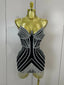 Cosette Diamond-Chain Strapless Bandage Mini Dress