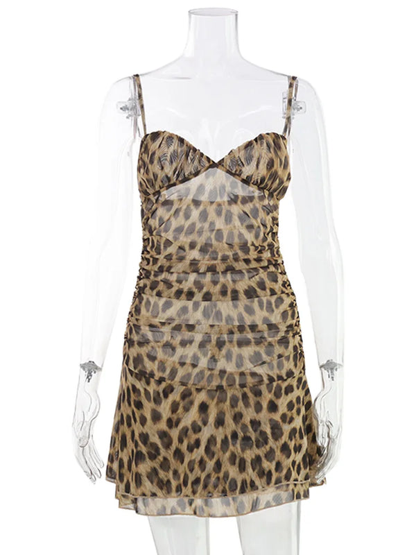 Sienna Leopard-Print Camisole Mini Dress