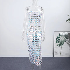 Sofia Sequin Spaghetti Strap Bodycon Maxi Dress