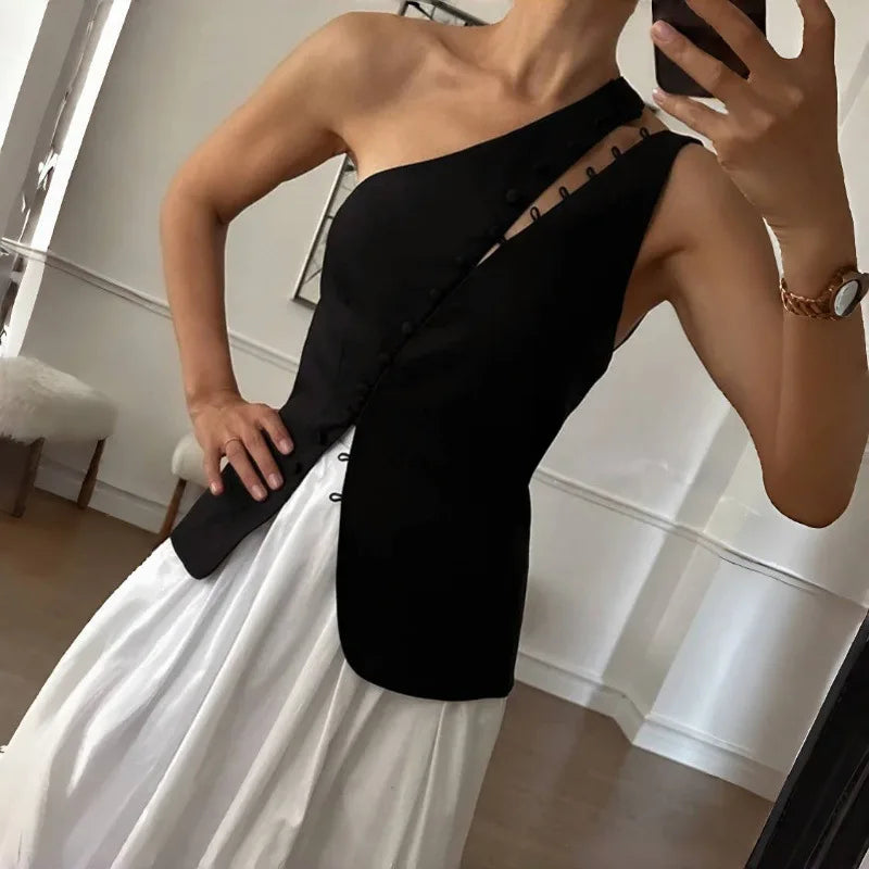Calliope Asymmetrical Cutout Top One-piece