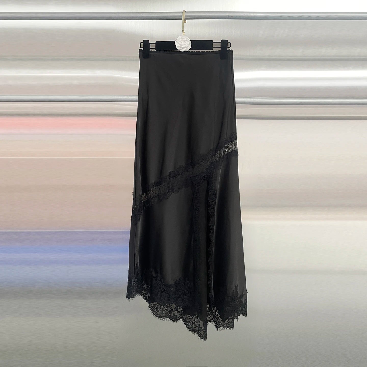 Fabienne Lace Cutout Asymmetrical Midi Skirt One-piece