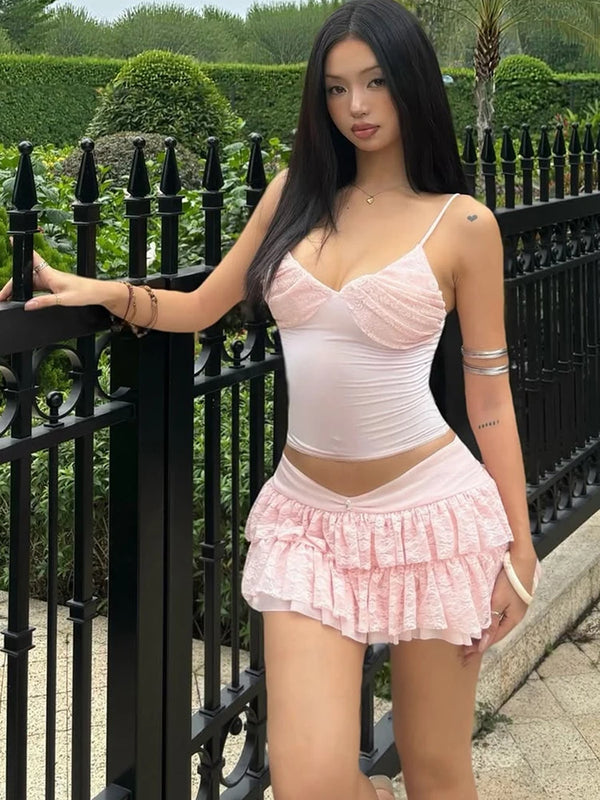 Philomena Ruffle Mini Skirt Set Two-piece