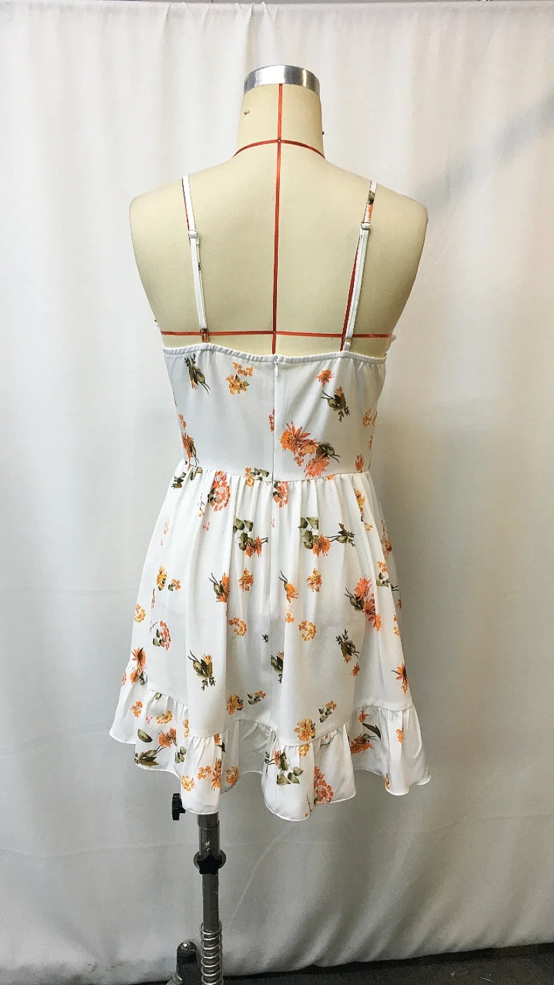 Marina Floral Ruffle Beach Mini Dress