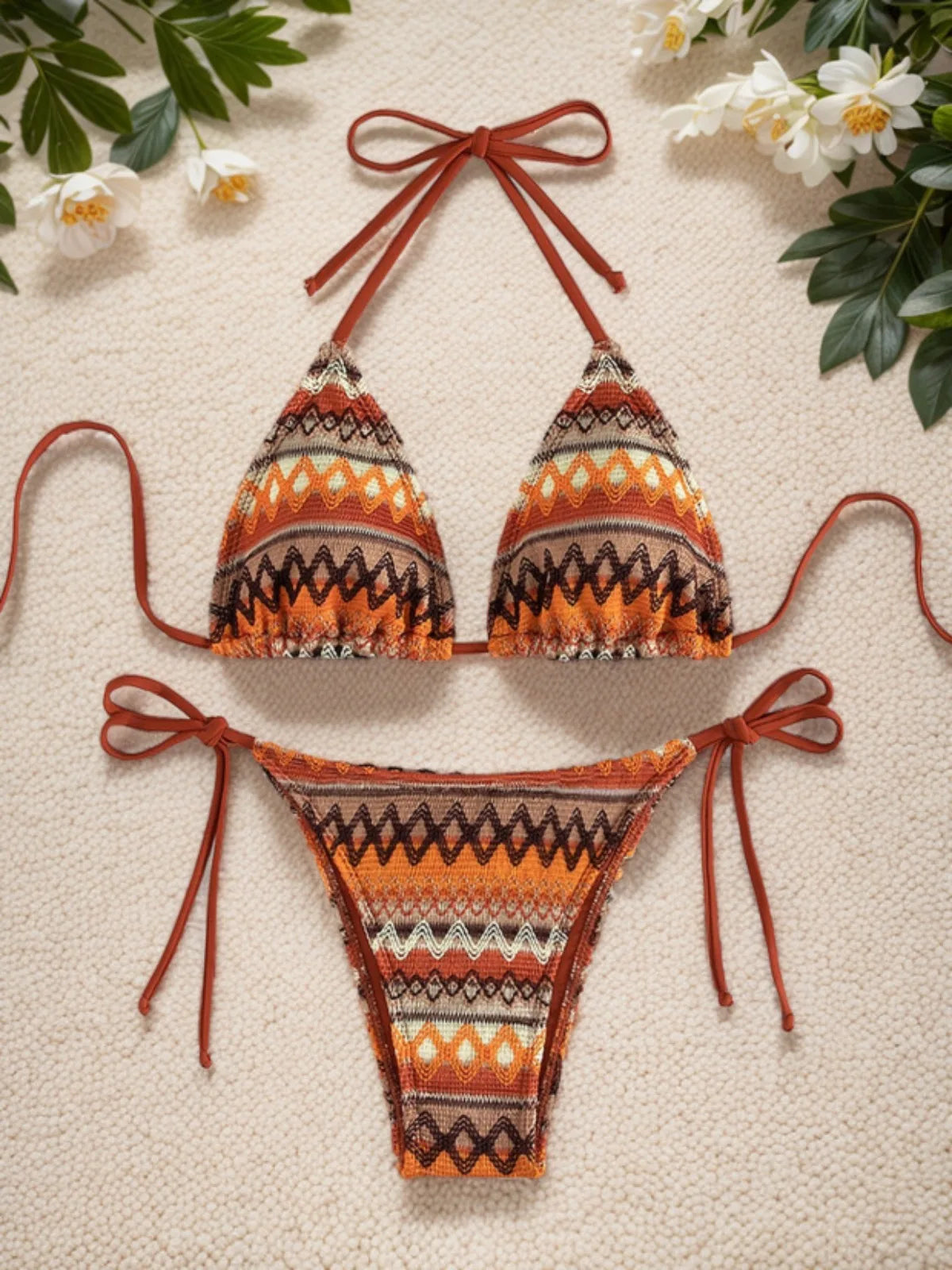 Esme Knitted Stripe Halter Bikini Two-piece Main image