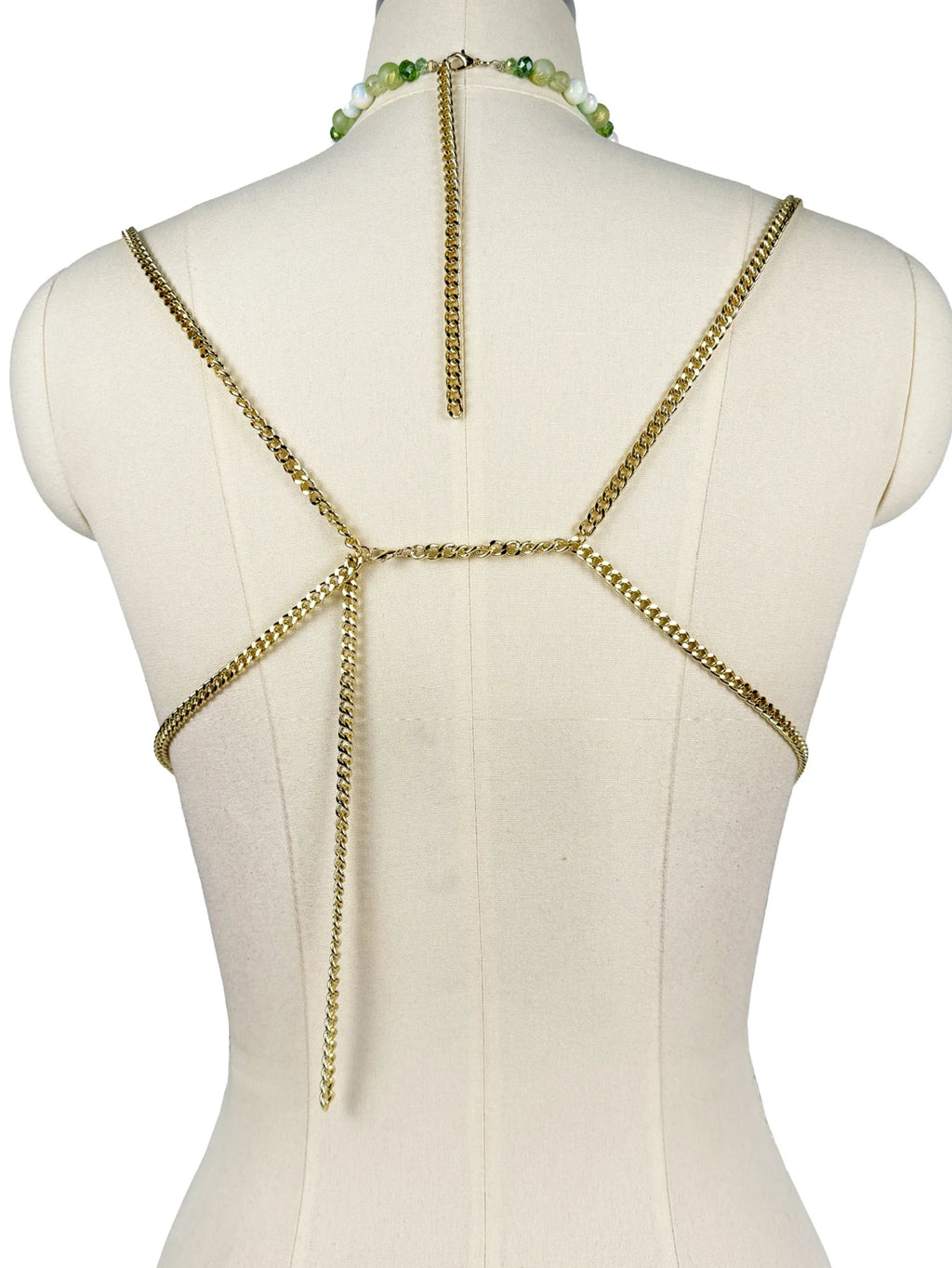 Ione Green Rhinestone Sequin Corset Crop Top