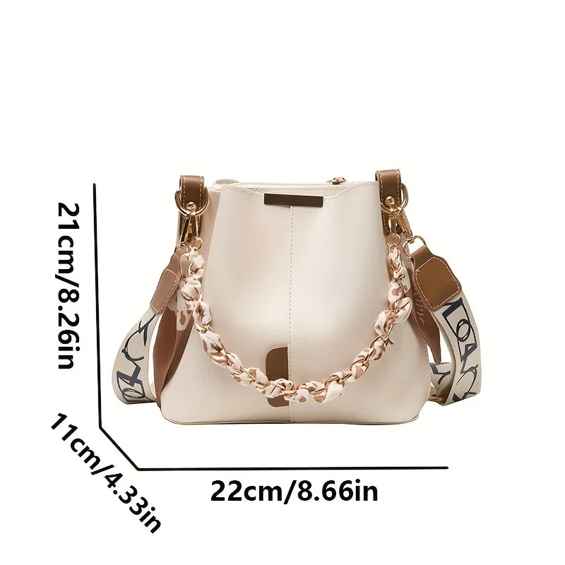 Delphine Ribbon-Chain Bucket Bag
