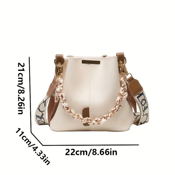Delphine Ribbon-Chain Bucket Bag
