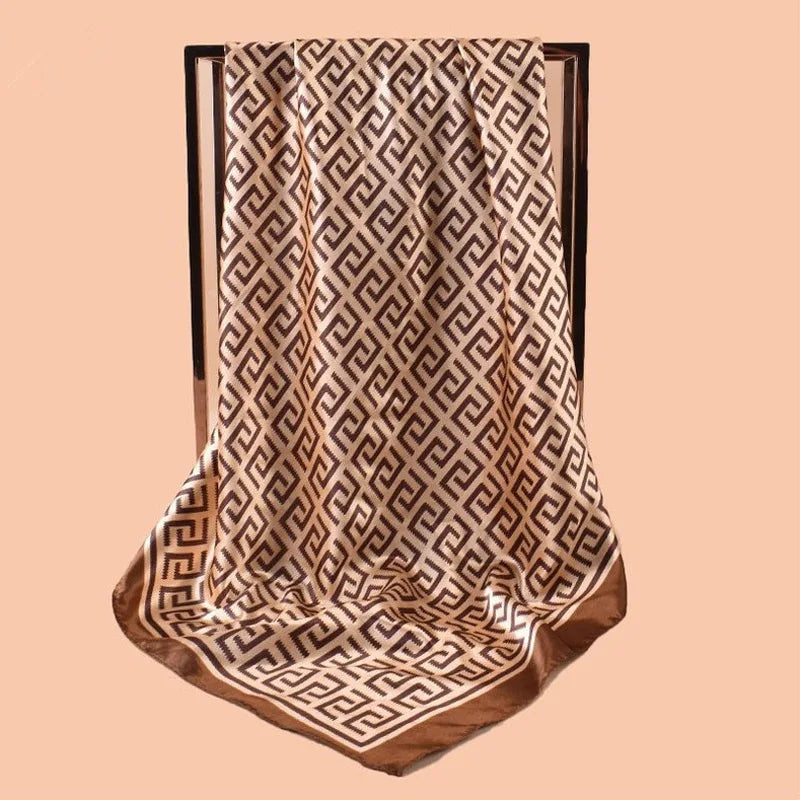 Marlena Letter-Print Square Scarf