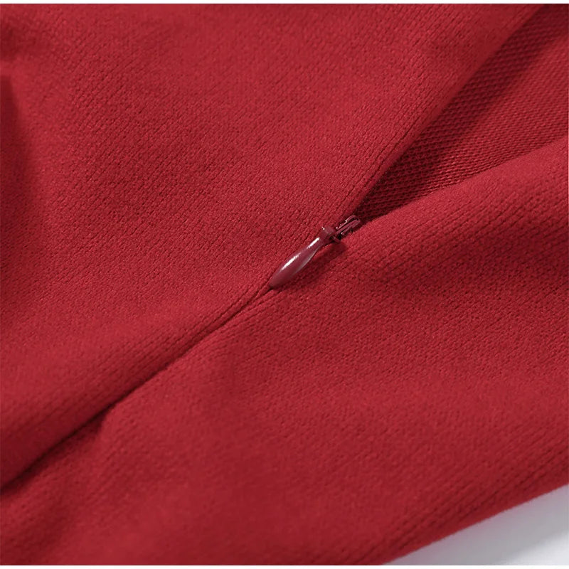 Perpetua Red Halter-Tie Sweetheart Peplum Top One-piece