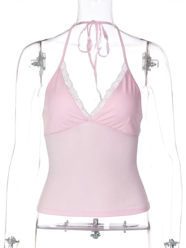 Sofia Midnight Lace Spaghetti Strap Camisole Top one-piece