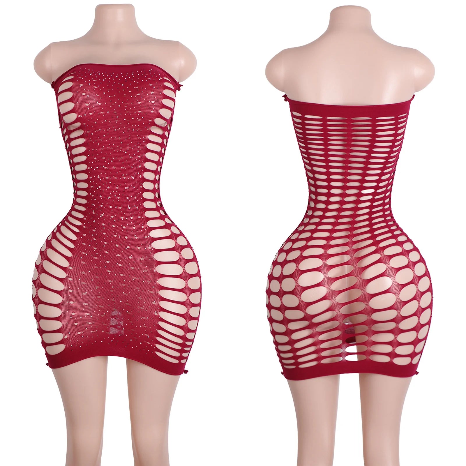 Obsidian Siren Fishnet Rhinestone Lingerie Secondary image