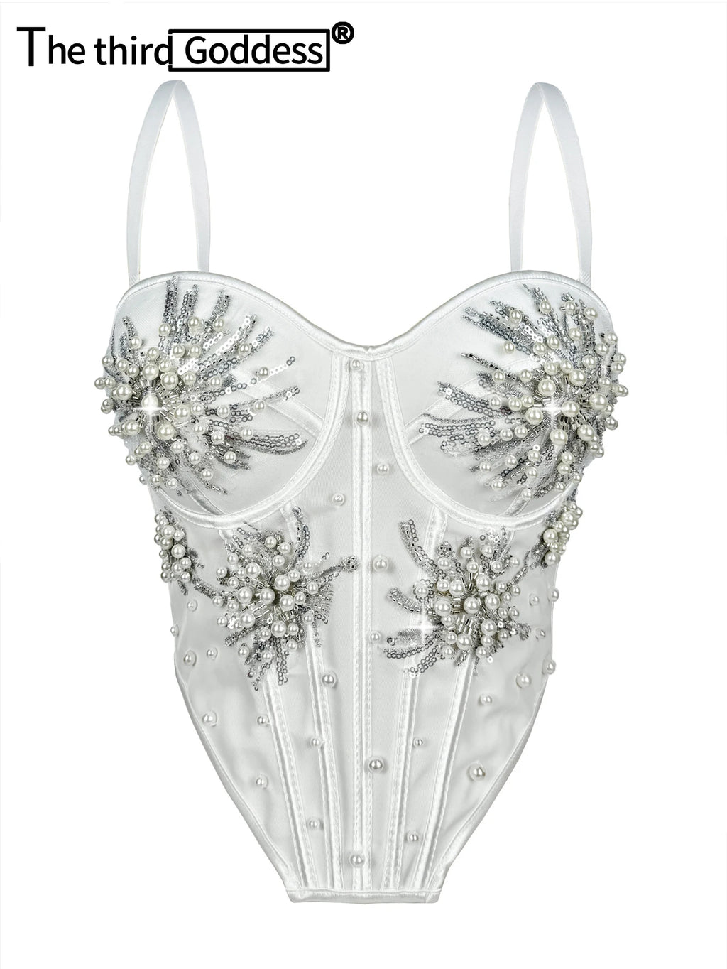 Rowena Rhinestone Backless Corset Crop Top