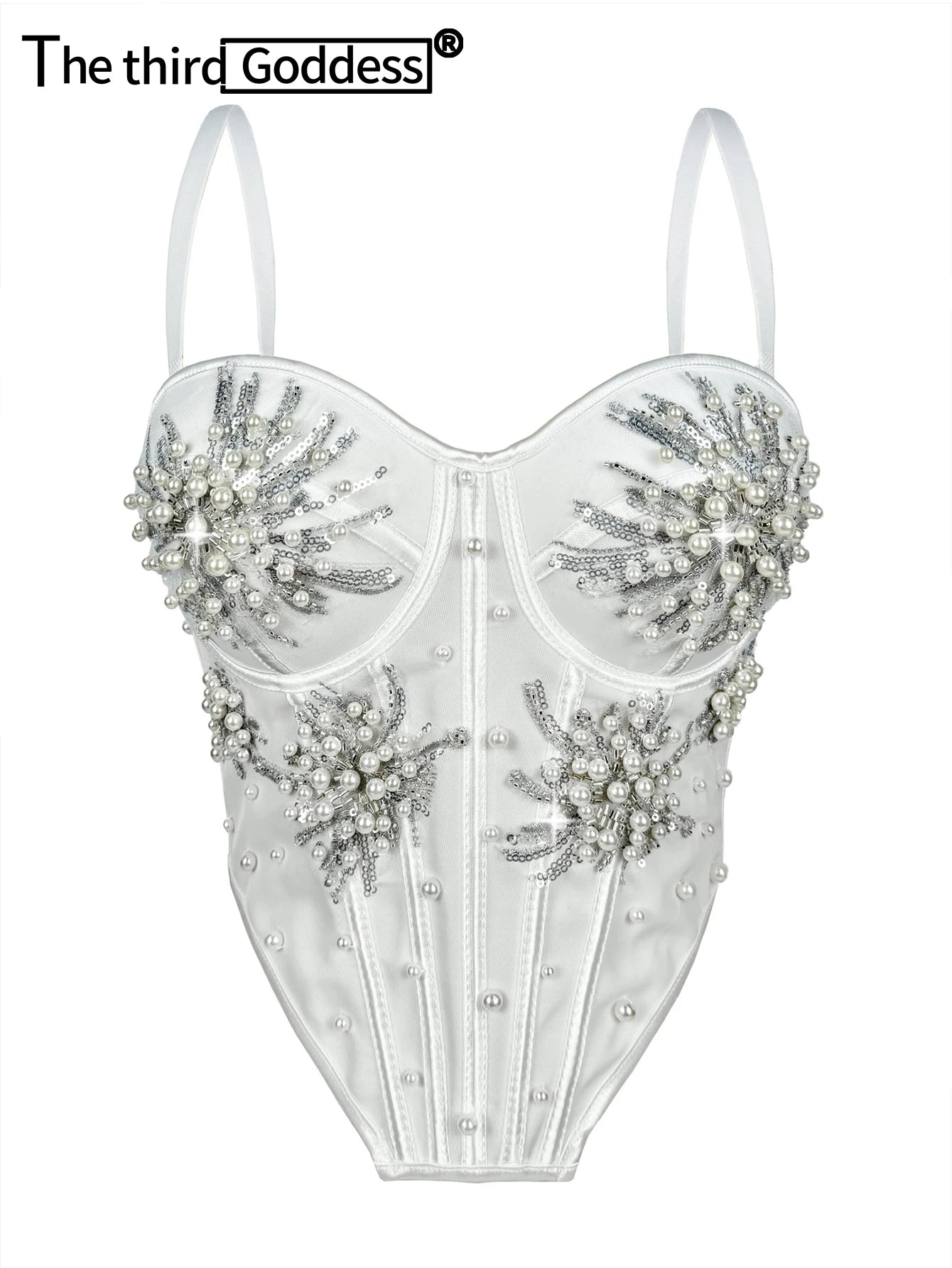 Rowena Rhinestone Backless Corset Crop Top