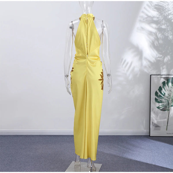 Violette A-Line Satin Maxi Dress