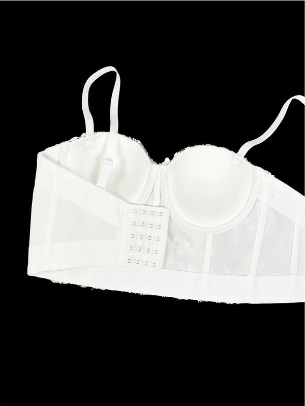 Sexy white rhinestone corset crop top women summer club party tops for woman clothing halter tank top cropped hotwife streetwear