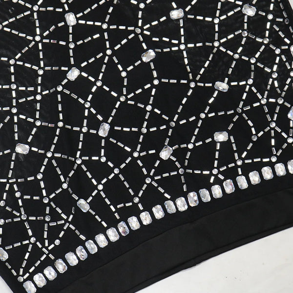 Noelle Rhinestone Mesh Crop Top & Mini Skirt Two-piece