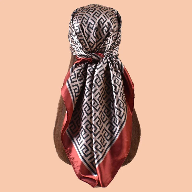 Marlena Letter-Print Square Scarf