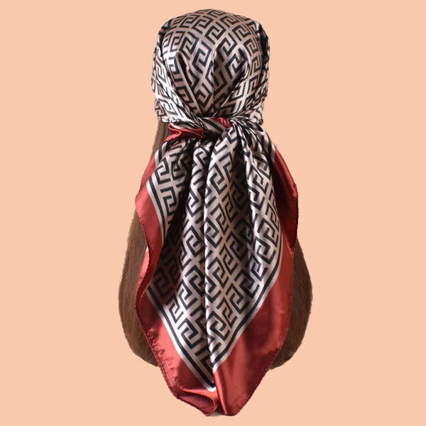 Marlena Letter-Print Square Scarf