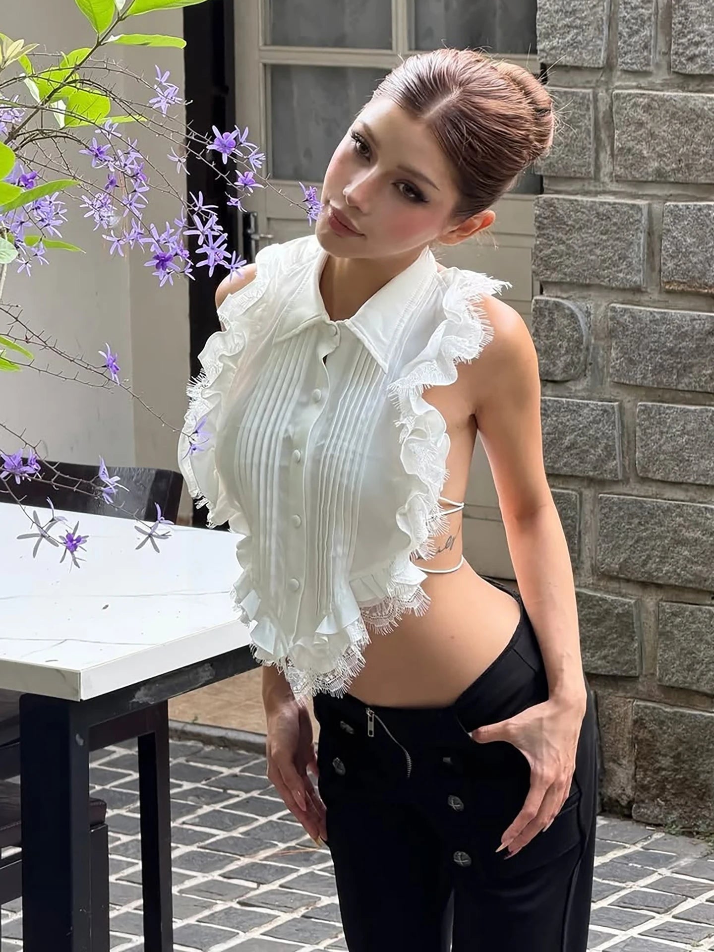 Genevieve Lace Ruffle Apparel Top Main image