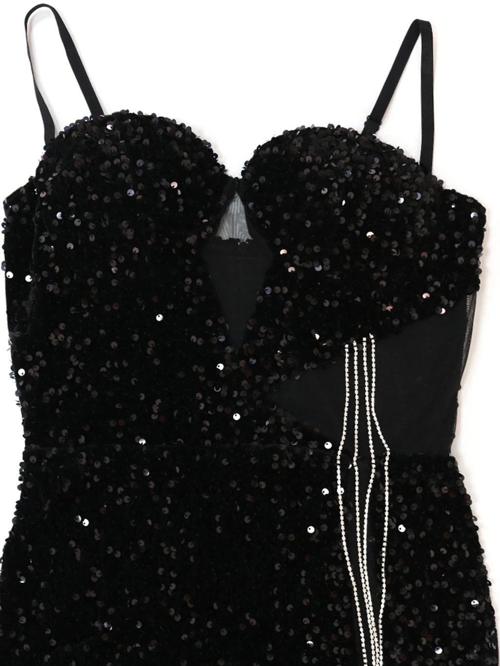 Evangeline Sheer Sequin Bodycon Maxi Dress