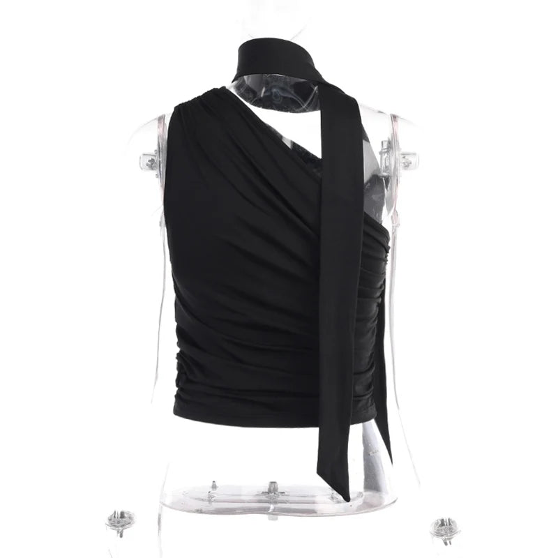 Valentina Ruched Halter Scarf Top