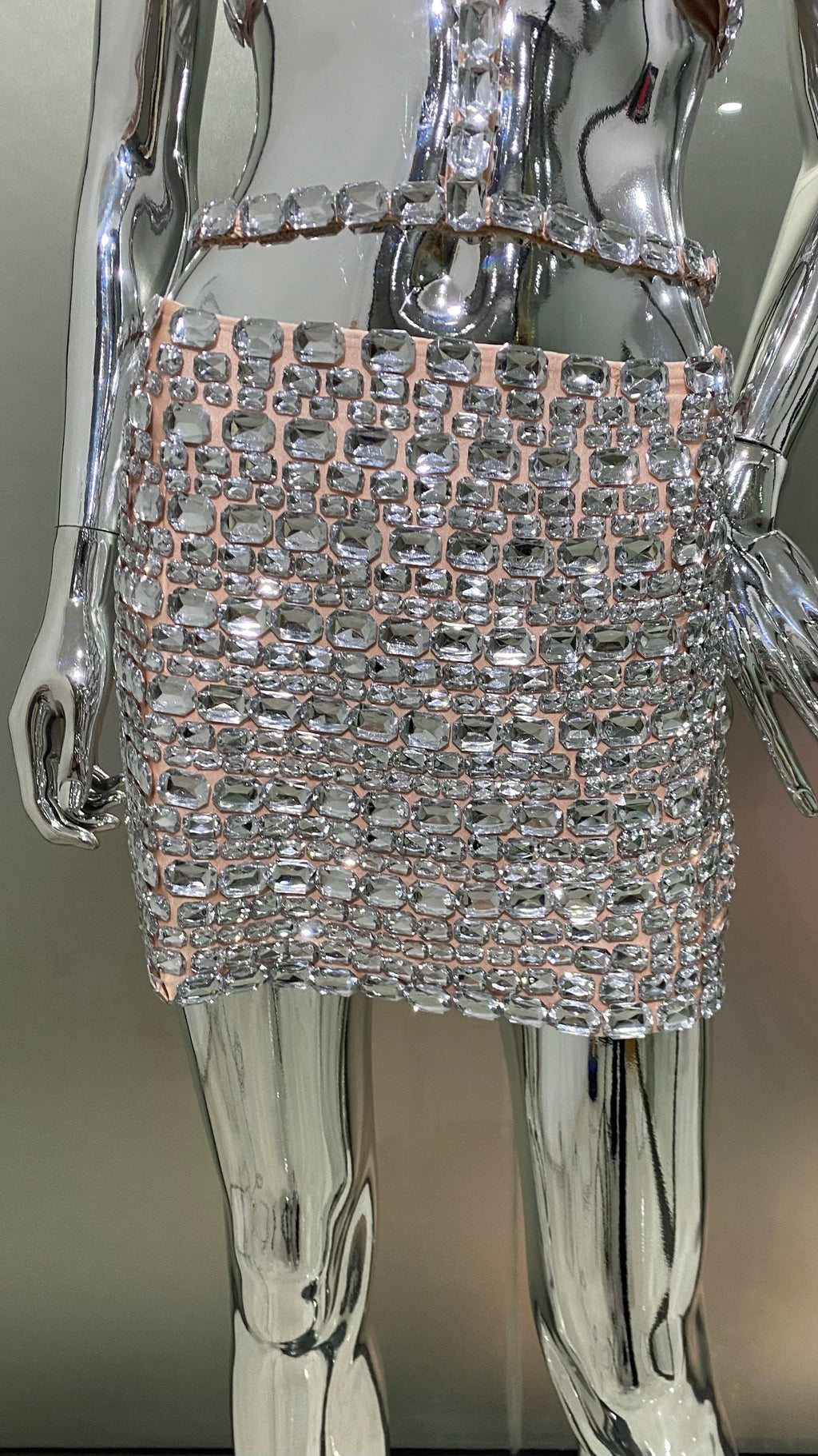 Diamond Royale Crystal Halter Top one-piece