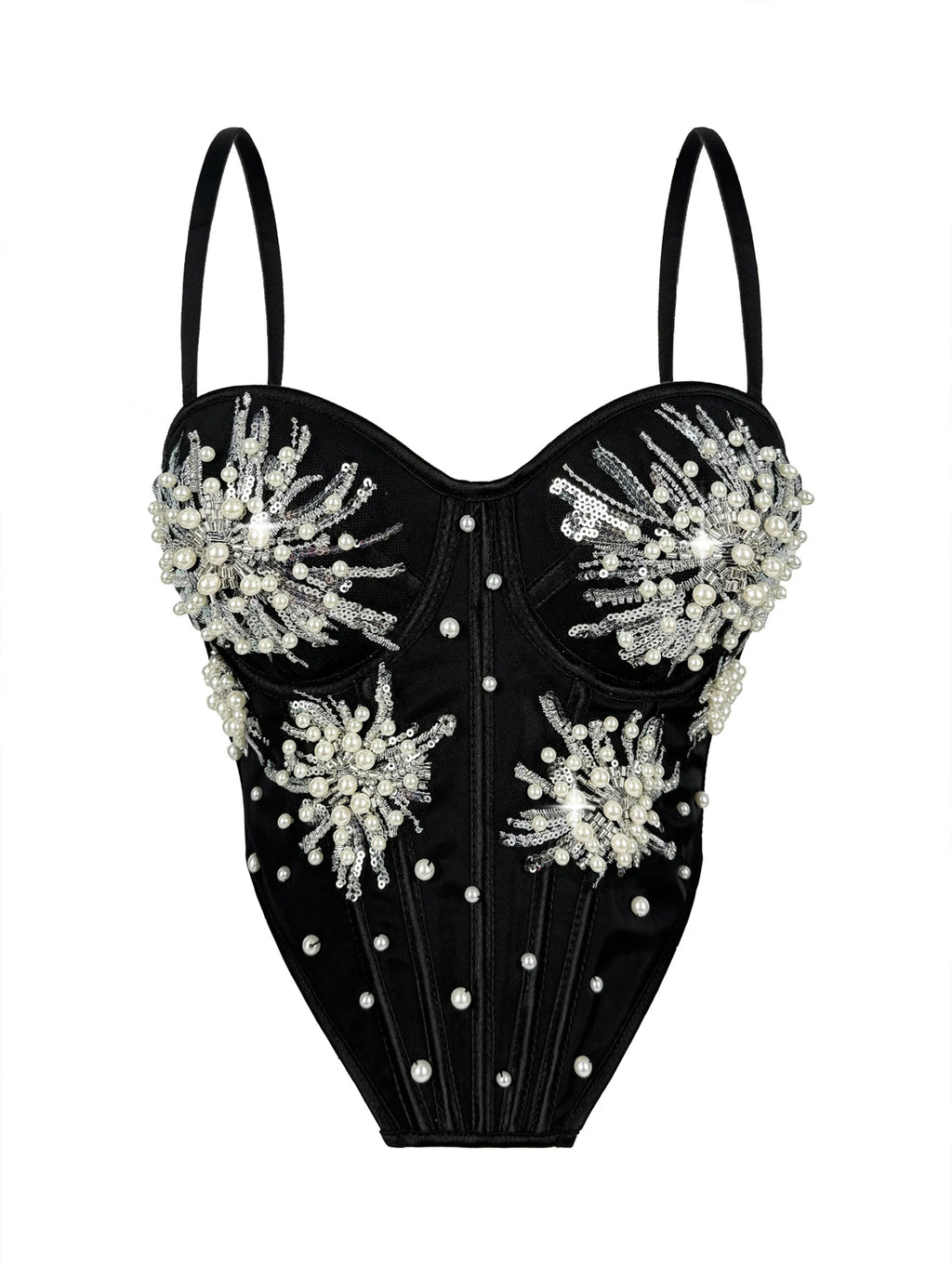 Rowena Rhinestone Backless Corset Crop Top