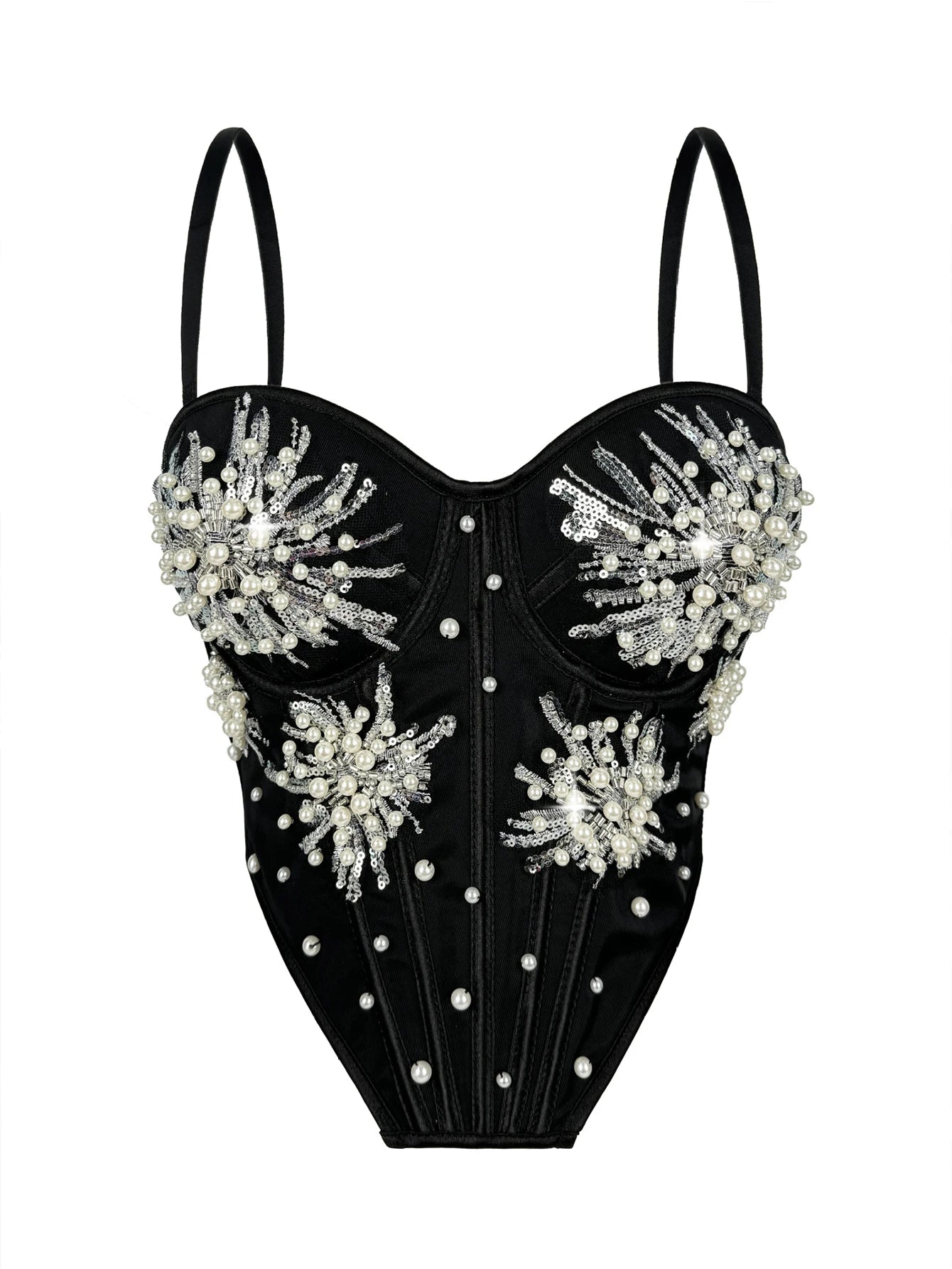 Rowena Rhinestone Backless Corset Crop Top
