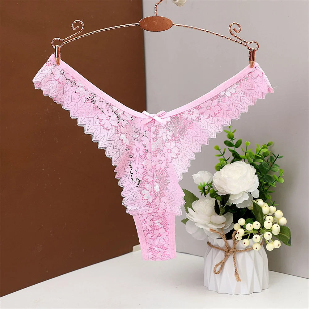 Aurette Sheer Lace G-String Panty Lingerie One-piece