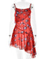 Valeria Abstract-Print Asymmetrical Ruffle Mini Dress