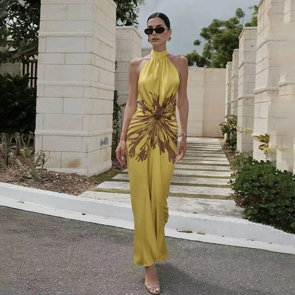 Violette A-Line Satin Maxi Dress