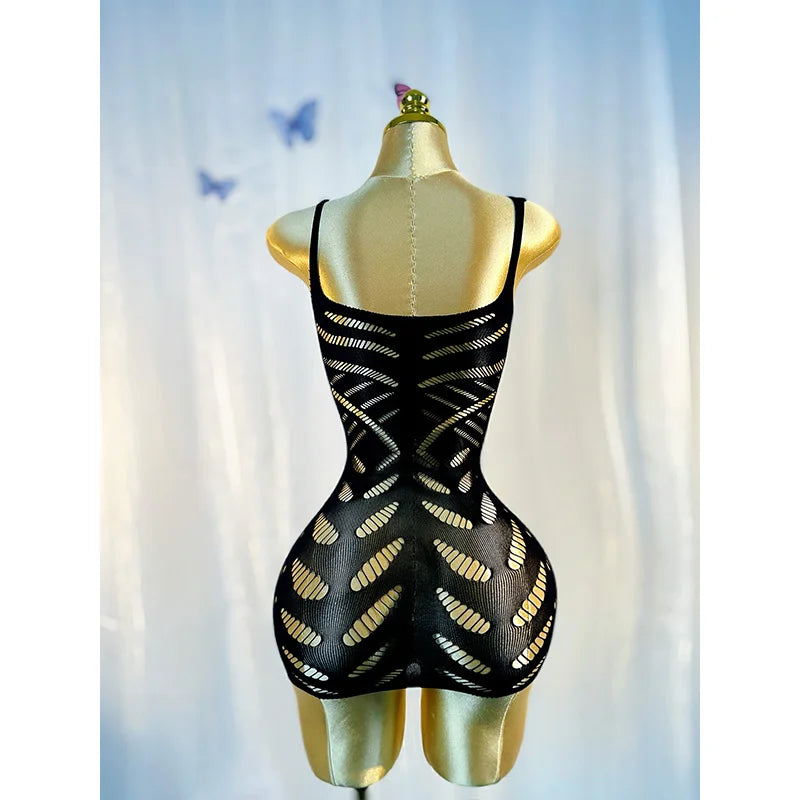 Onyx Fishnet Cover-Up Mini Dress Secondary image