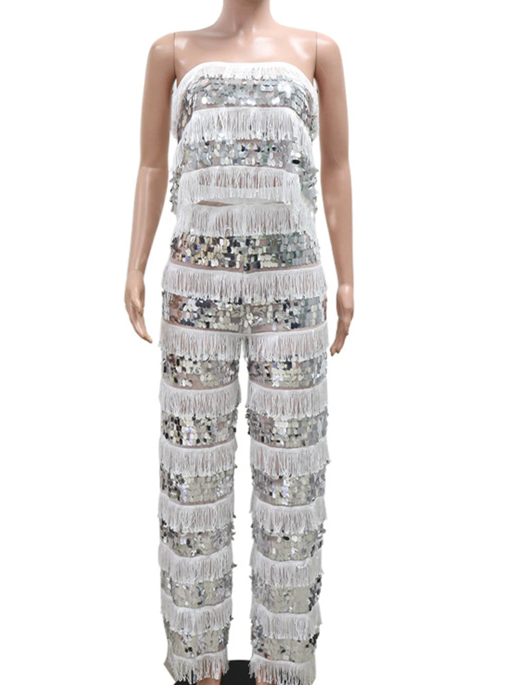 Melisande Sequin Wide-Leg Jumpsuit One-piece