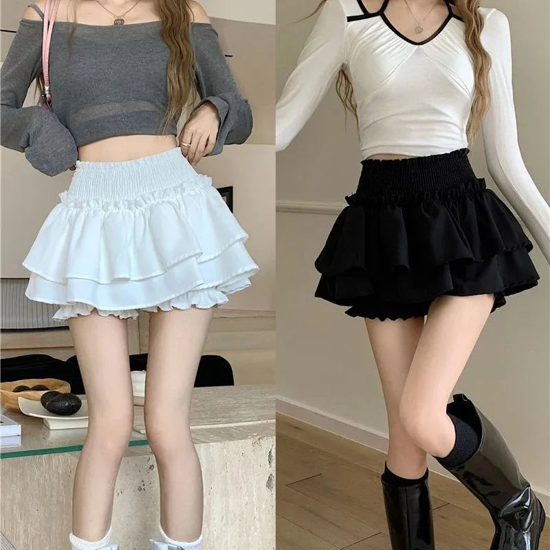 Celeste Balletcore Ruffle Patchwork Mini Skirt One-piece