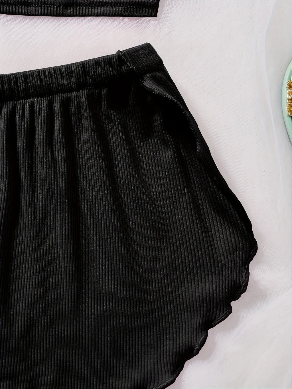 Pernilla Ribbed Cami & Ruffle-Trim Shorts Pajama Set Two-piece