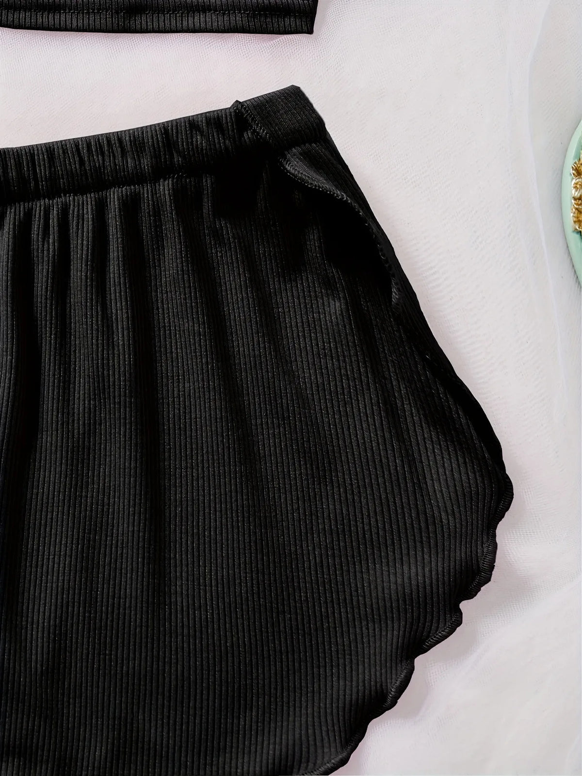 Pernilla Ribbed Cami & Ruffle-Trim Shorts Pajama Set Two-piece