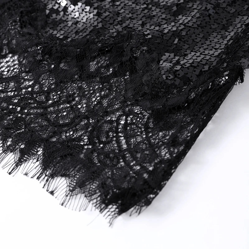 Alina Midnight Lace Sequin Maxi Dress