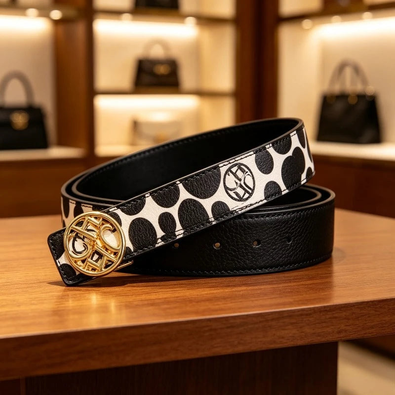 CHHC Spot Letter Pattern Belt Dual Size Double Sided Waist Strap Unisex Adjustable Hot Sale Fashion